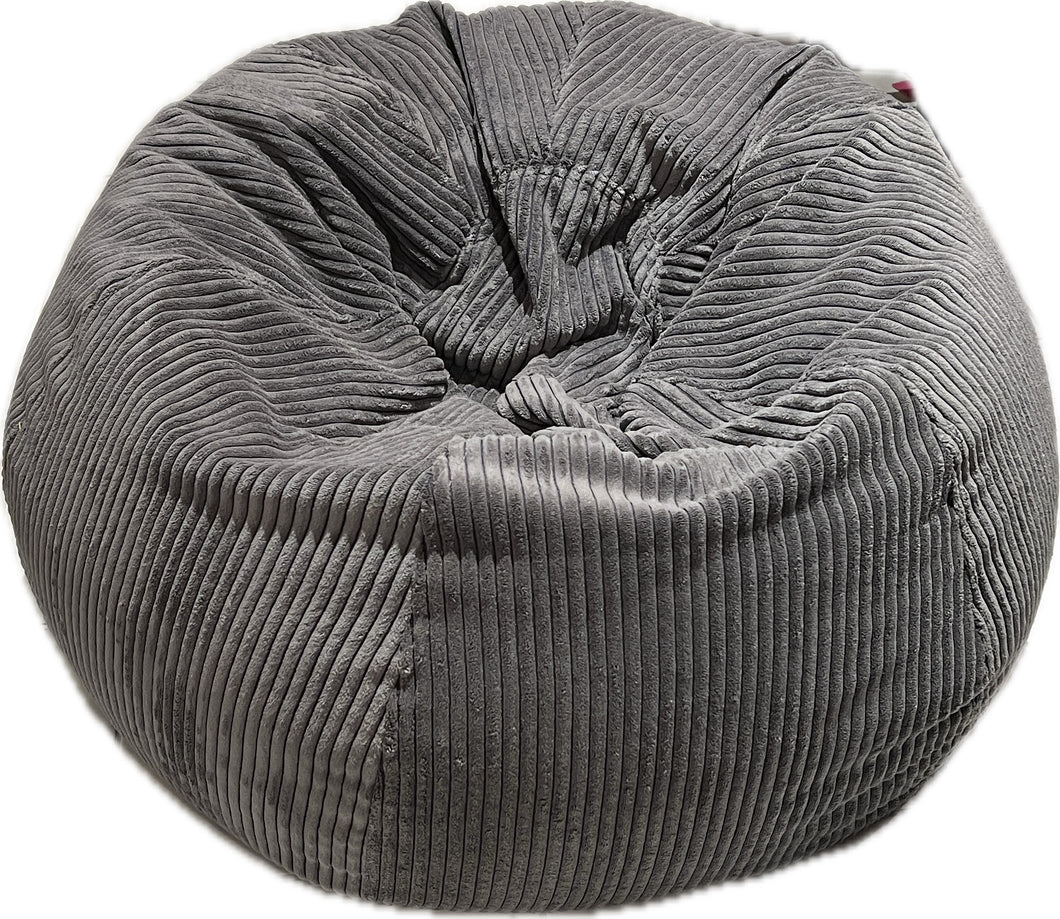 Grey Corduroy Kids Bean Bag Chair